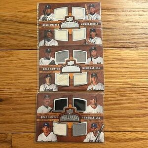 Quad swatch memorabilia cards (3)